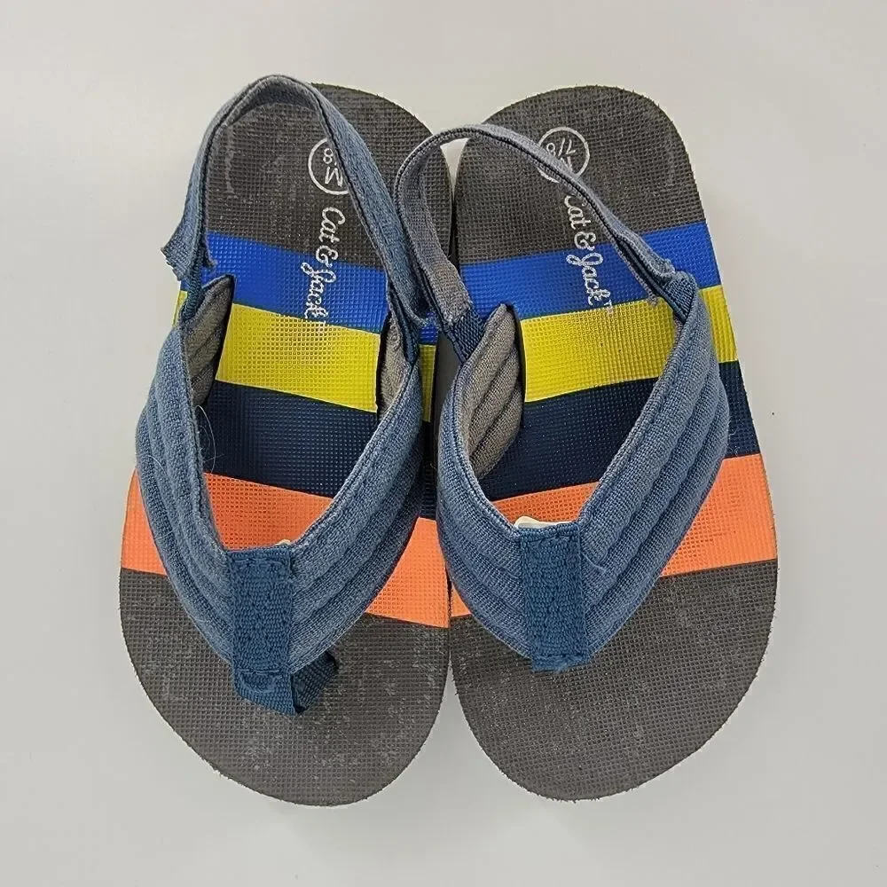 Cat and jack baby boys sandals flip flops blue 7